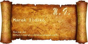 Marek Ildikó névjegykártya
